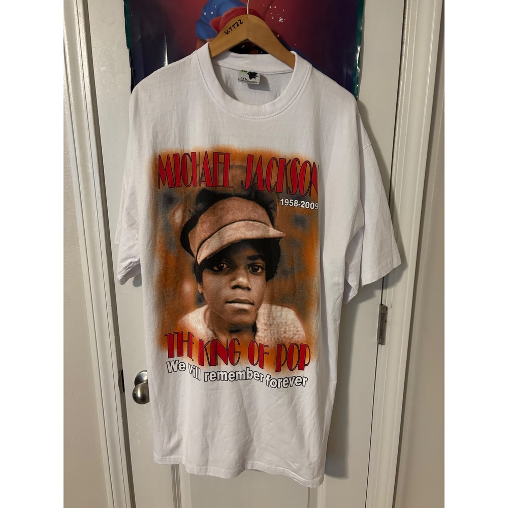 Michael Jackson King of Pop Memorial Graphic Tee White 3XL 1958-2009 Tribute